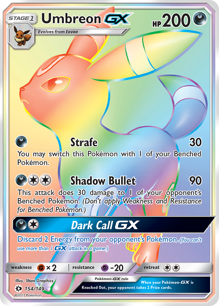 Umbreon GX (154/149) [Sun & Moon: Base Set] | Shuffle n Cut Hobbies & Games