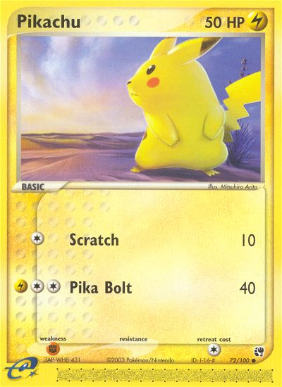 Pikachu (72/100) [EX: Sandstorm] | Shuffle n Cut Hobbies & Games