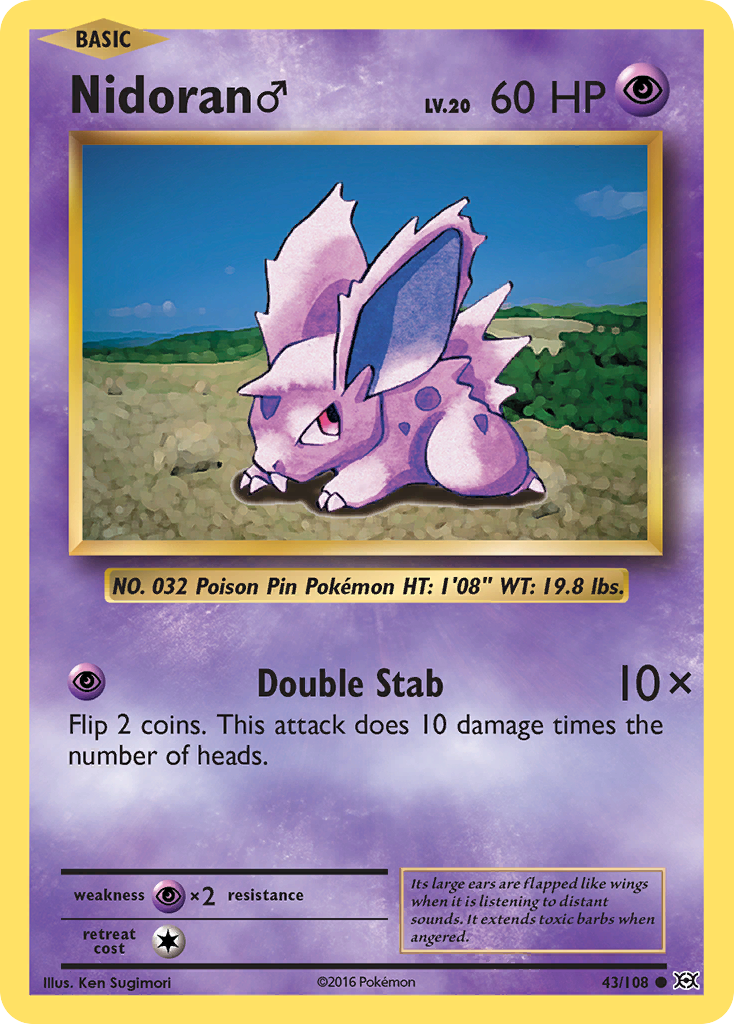 Nidoran (43/108) (Male) [XY: Evolutions] | Shuffle n Cut Hobbies & Games