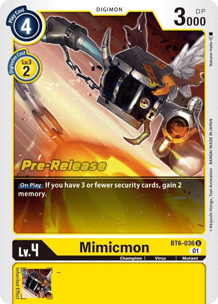 Mimicmon [BT6-036] [Double Diamond Pre-Release Cards] | Shuffle n Cut Hobbies & Games