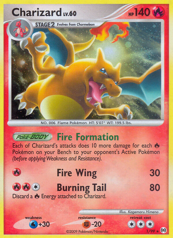 Charizard (1/99) (Cracked Ice Holo) [Platinum: Arceus] | Shuffle n Cut Hobbies & Games