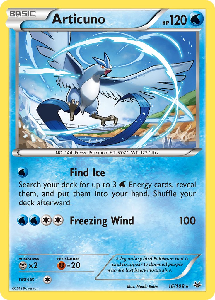 Articuno (16/108) (Theme Deck Exclusive) [XY: Roaring Skies] | Shuffle n Cut Hobbies & Games