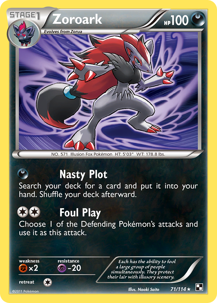 Zoroark (71/114) (Theme Deck Exclusive) [Black & White: Base Set] | Shuffle n Cut Hobbies & Games