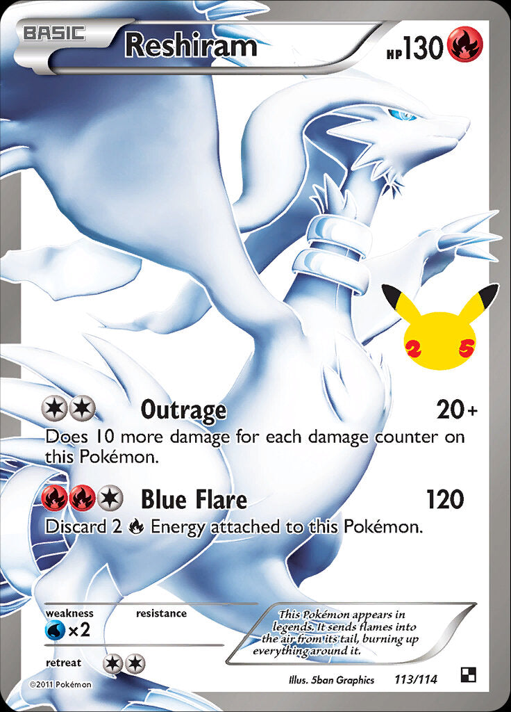 Reshiram (113/114) [Celebrations: 25th Anniversary - Classic Collection] | Shuffle n Cut Hobbies & Games