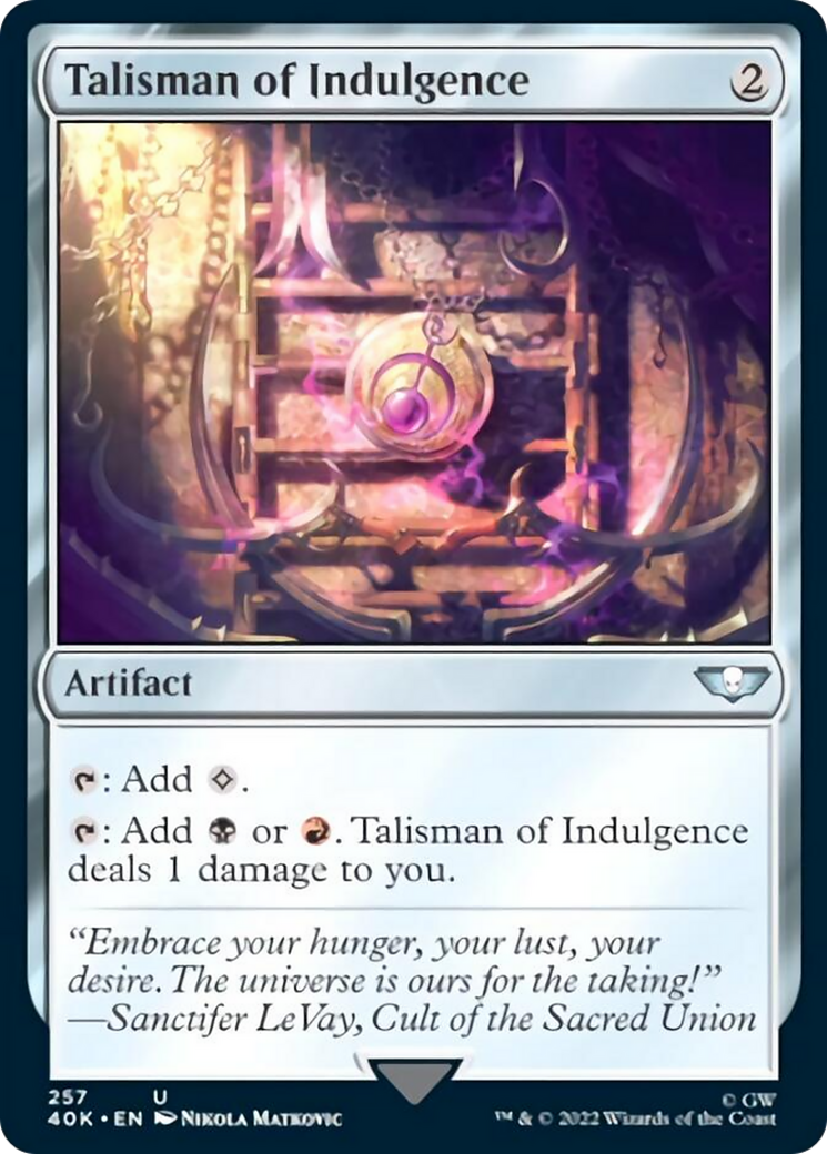 Talisman of Indulgence (Surge Foil) [Warhammer 40,000] | Shuffle n Cut Hobbies & Games