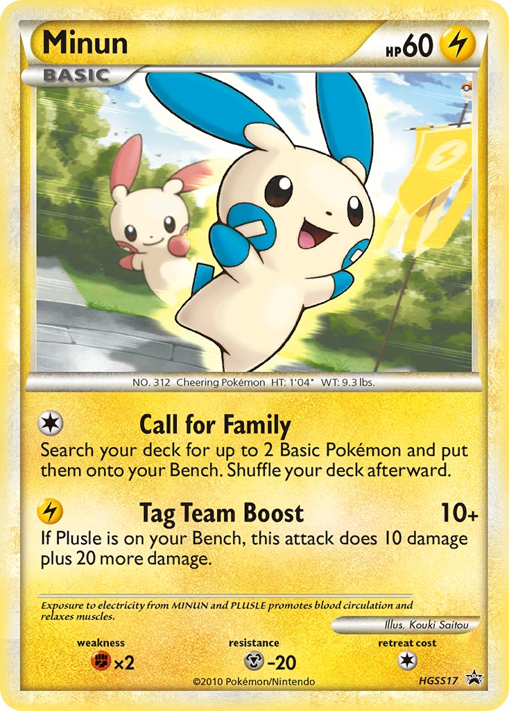 Minun (HGSS17) [HeartGold & SoulSilver: Black Star Promos] | Shuffle n Cut Hobbies & Games