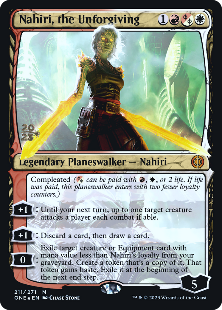 Nahiri, the Unforgiving [Phyrexia: All Will Be One Prerelease Promos] | Shuffle n Cut Hobbies & Games