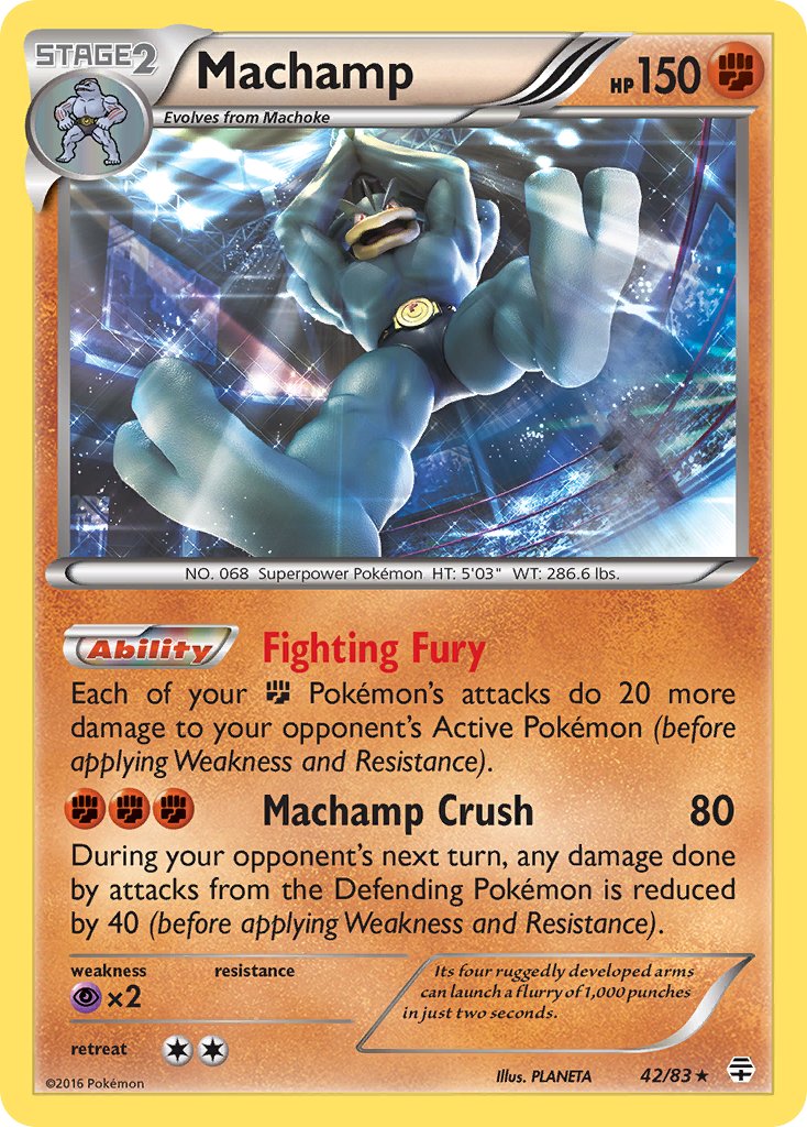 Machamp (42/83) (Theme Deck Exclusive) [XY: Furious Fists] | Shuffle n Cut Hobbies & Games