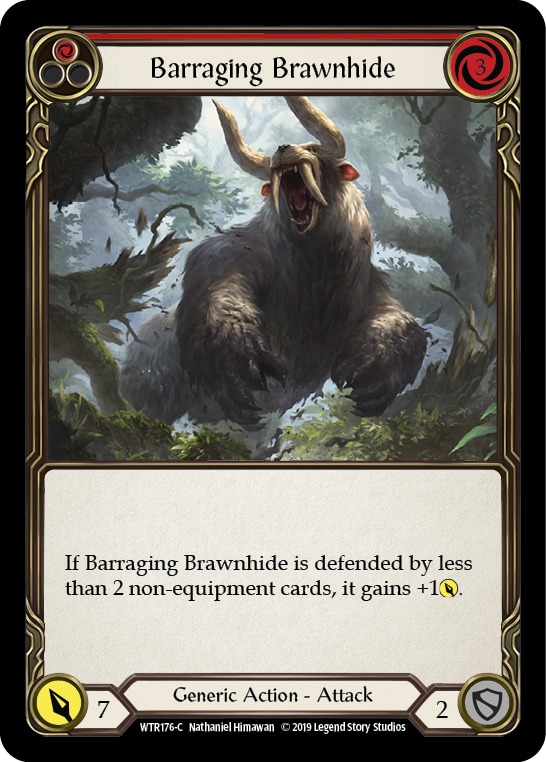 Barraging Brawnhide (Red) [WTR176-C] Alpha Print Normal | Shuffle n Cut Hobbies & Games