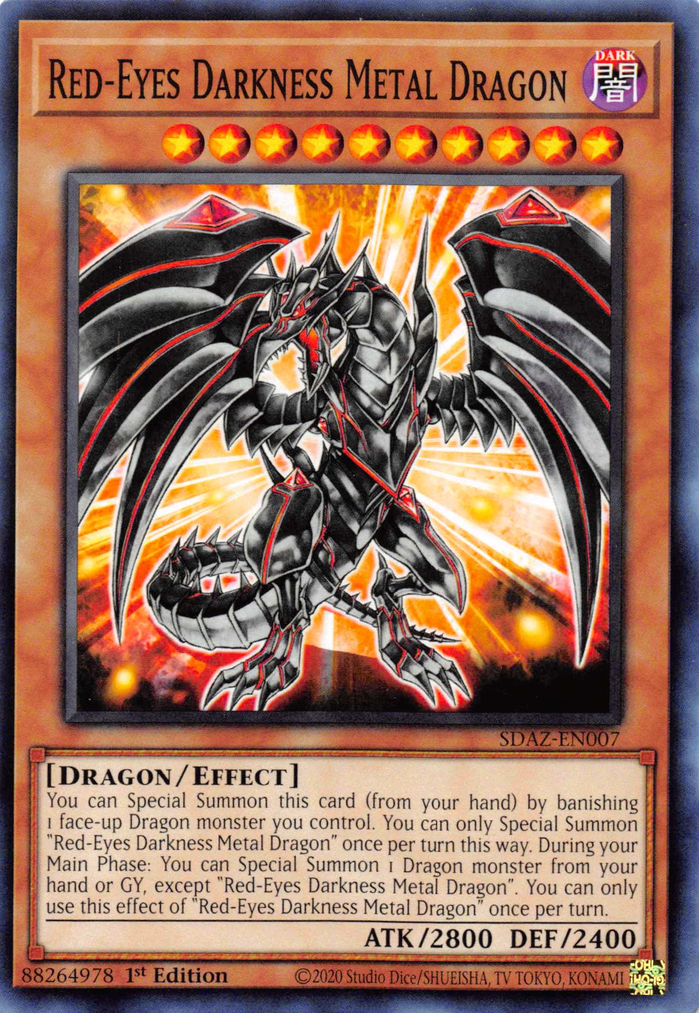 Red-Eyes Darkness Metal Dragon [SDAZ-EN007] Common | Shuffle n Cut Hobbies & Games