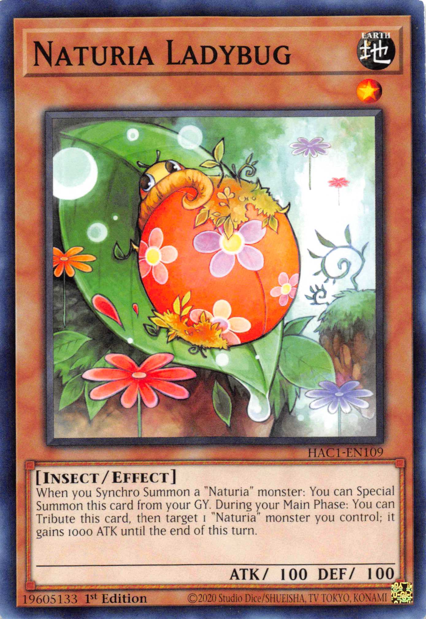 Naturia Ladybug (Duel Terminal) [HAC1-EN109] Parallel Rare | Shuffle n Cut Hobbies & Games