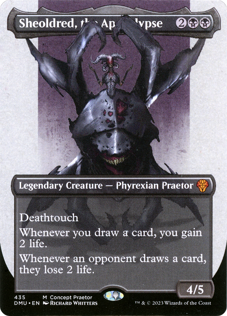 Sheoldred, the Apocalypse (Borderless Concept Praetors) [Phyrexia: All Will Be One] | Shuffle n Cut Hobbies & Games