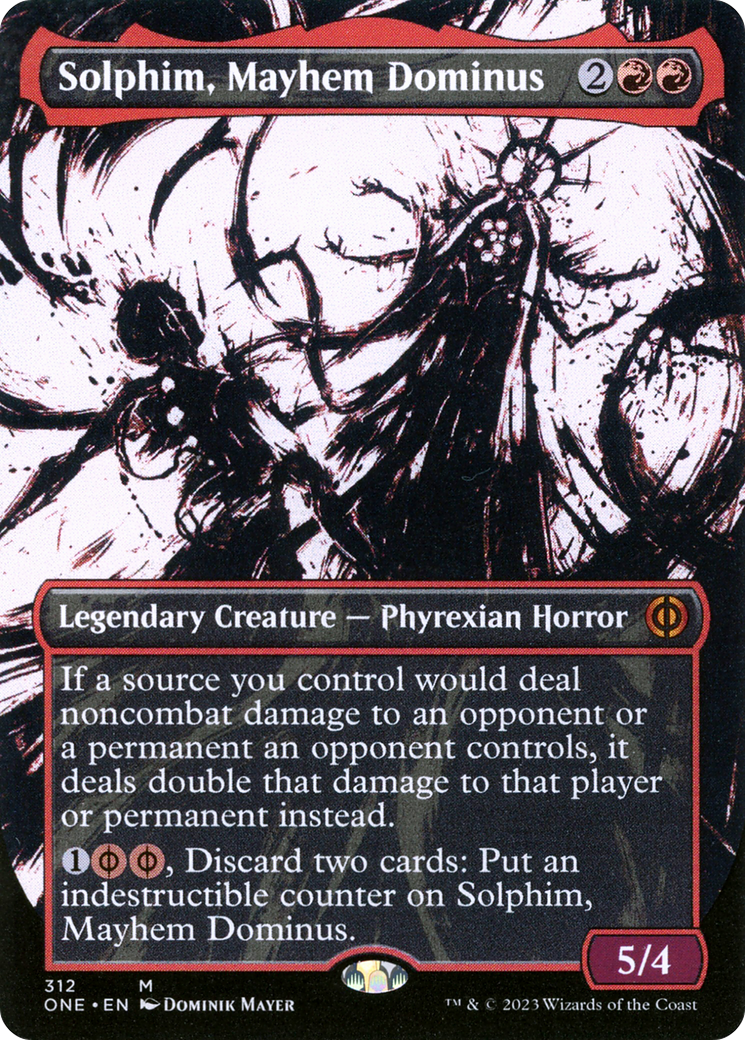 Solphim, Mayhem Dominus (Borderless Ichor) [Phyrexia: All Will Be One] | Shuffle n Cut Hobbies & Games