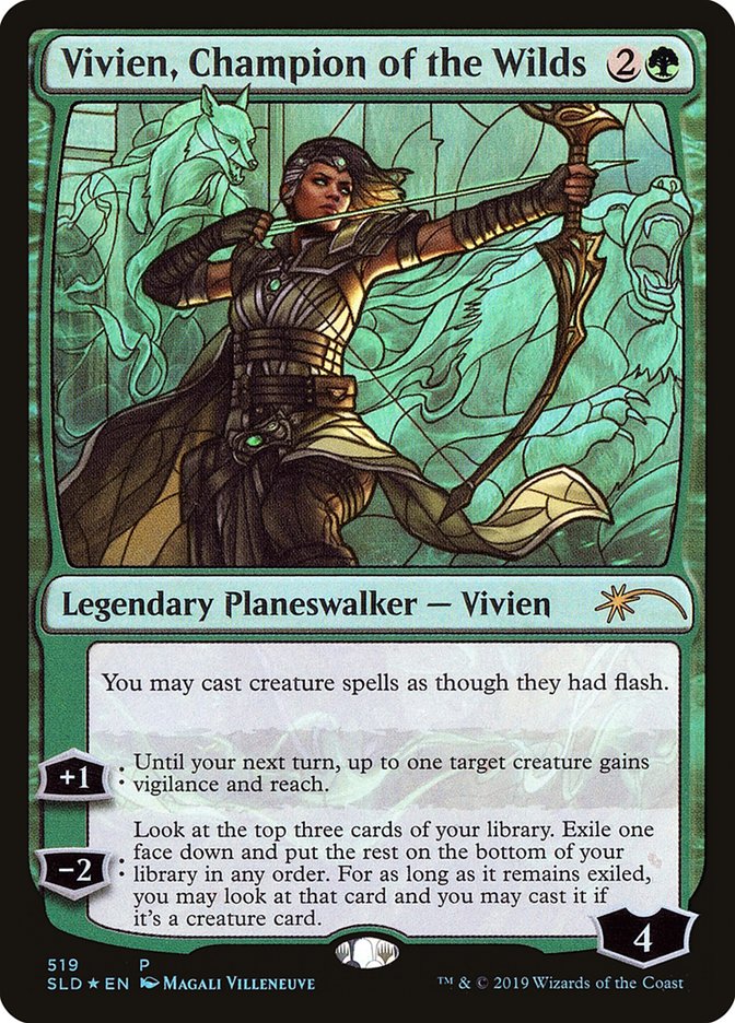 Vivien, Champion of the Wilds (Stained Glass) [Secret Lair Drop Promos] | Shuffle n Cut Hobbies & Games