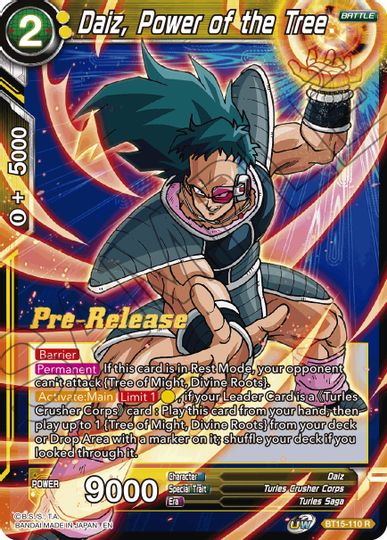 Daiz, Power of the Tree (BT15-110) [Saiyan Showdown Prerelease Promos] | Shuffle n Cut Hobbies & Games