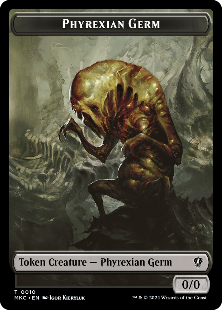 Spirit // Phyrexian Germ Double-Sided Token [Murders at Karlov Manor Commander Tokens] | Shuffle n Cut Hobbies & Games