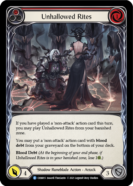 Unhallowed Rites (Red) [CHN015] (Monarch Chane Blitz Deck) | Shuffle n Cut Hobbies & Games