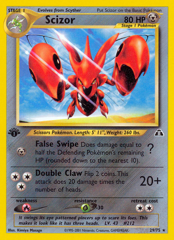 Scizor (29/75) [Neo Discovery 1st Edition] | Shuffle n Cut Hobbies & Games