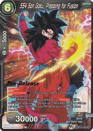 SS4 Son Goku, Prepping for Fusion (BT14-125) [Cross Spirits Prerelease Promos] | Shuffle n Cut Hobbies & Games