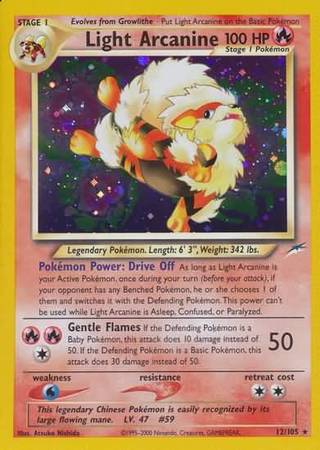 Light Arcanine (12/105) [Neo Destiny Unlimited] | Shuffle n Cut Hobbies & Games