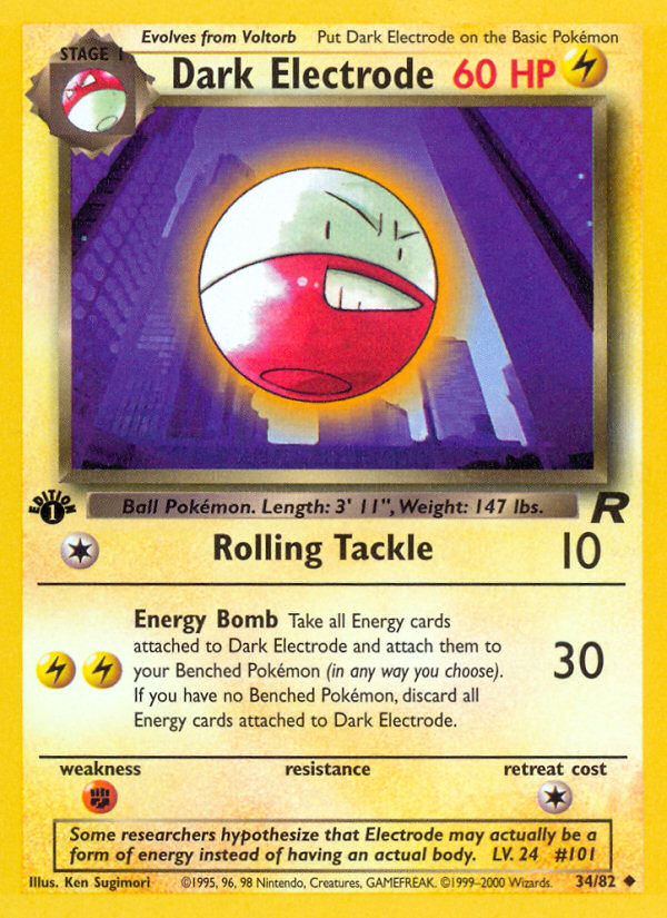 Dark Electrode (34/82) [Team Rocket 1st Edition] | Shuffle n Cut Hobbies & Games