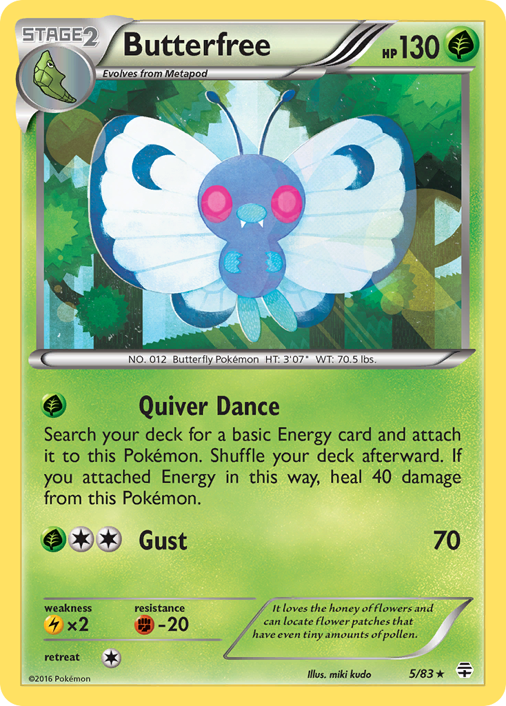 Butterfree (5/83) [XY: Generations] | Shuffle n Cut Hobbies & Games