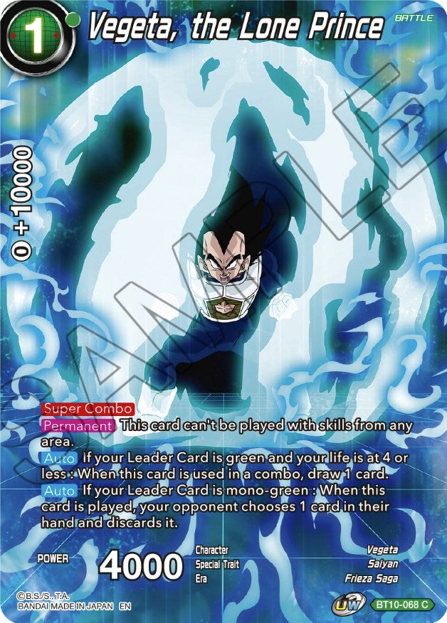 Vegeta, the Lone Prince (BT10-068) [Theme Selection: History of Vegeta] | Shuffle n Cut Hobbies & Games