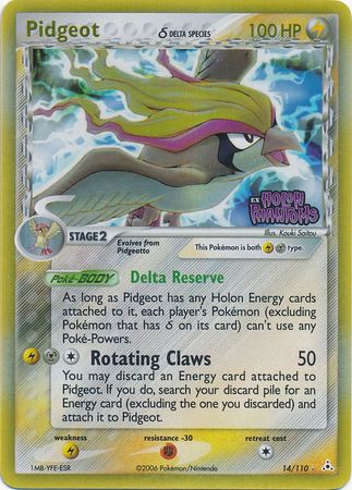 Pidgeot (14/110) (Delta Species) (Stamped) [EX: Holon Phantoms] | Shuffle n Cut Hobbies & Games