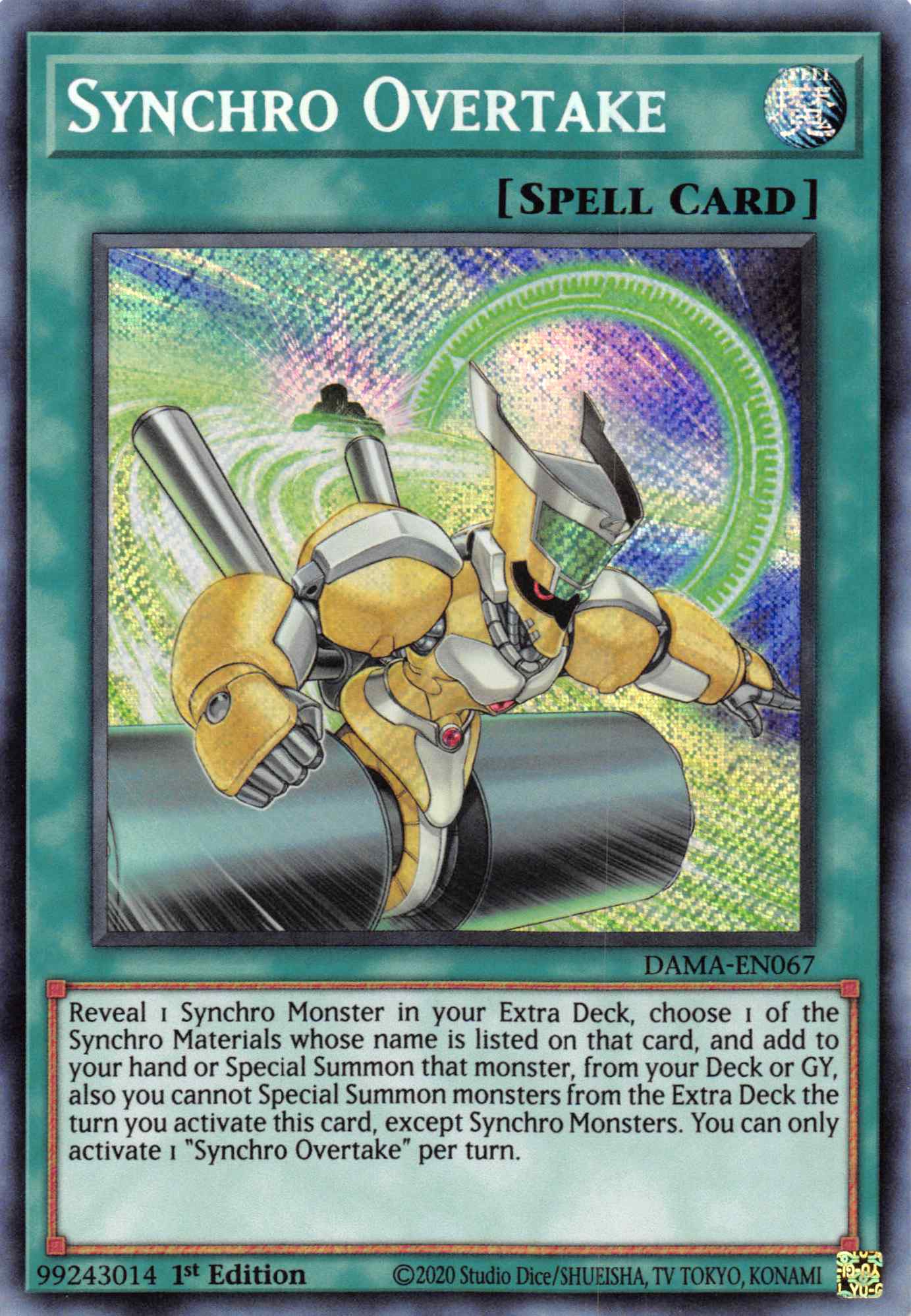 Synchro Overtake [DAMA-EN067] Secret Rare | Shuffle n Cut Hobbies & Games