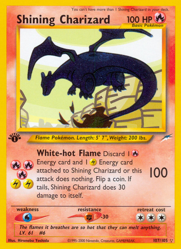 Shining Charizard (107/105) [Neo Destiny 1st Edition] | Shuffle n Cut Hobbies & Games