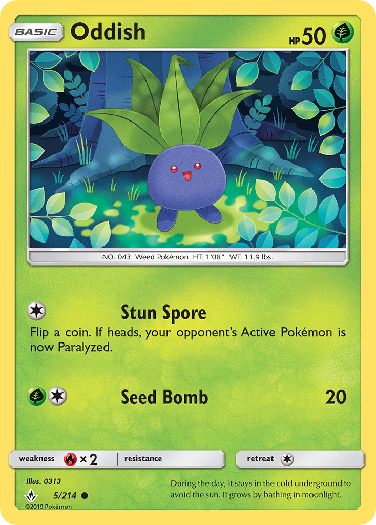 Oddish (5/214) [Sun & Moon: Unbroken Bonds] | Shuffle n Cut Hobbies & Games