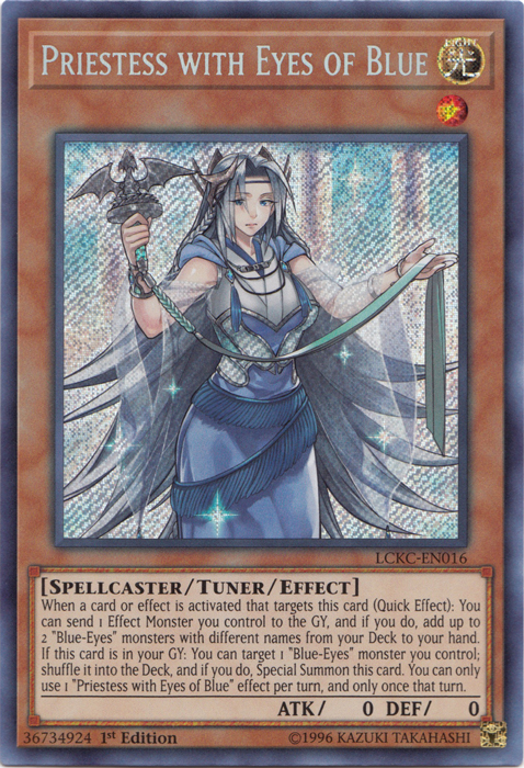 Priestess with Eyes of Blue [LCKC-EN016] Secret Rare | Shuffle n Cut Hobbies & Games