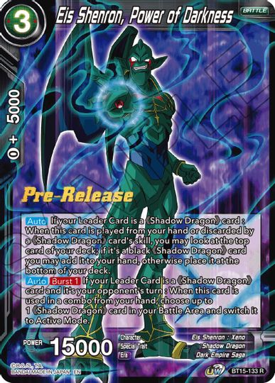 Eis Shenron, Power of Darkness (BT15-133) [Saiyan Showdown Prerelease Promos] | Shuffle n Cut Hobbies & Games