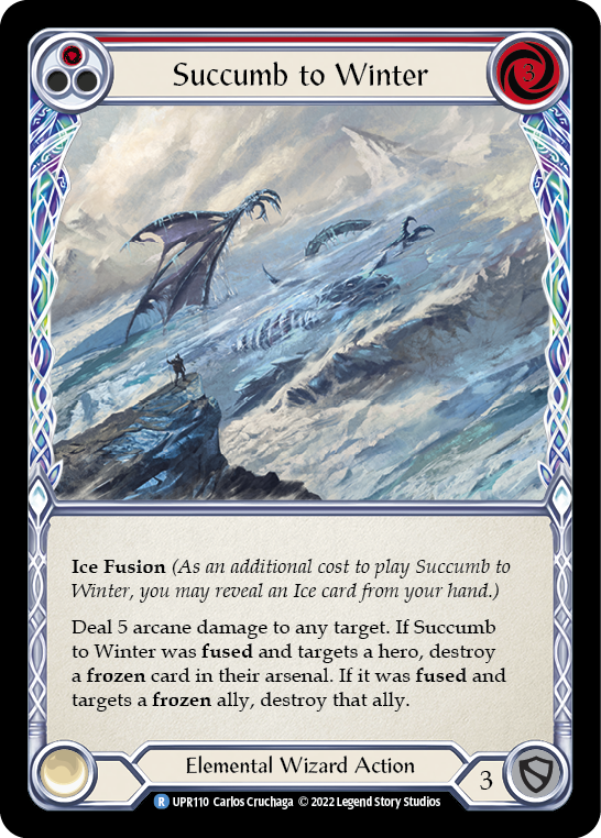 Succumb to Winter (Red) [UPR110] (Uprising)  Rainbow Foil | Shuffle n Cut Hobbies & Games