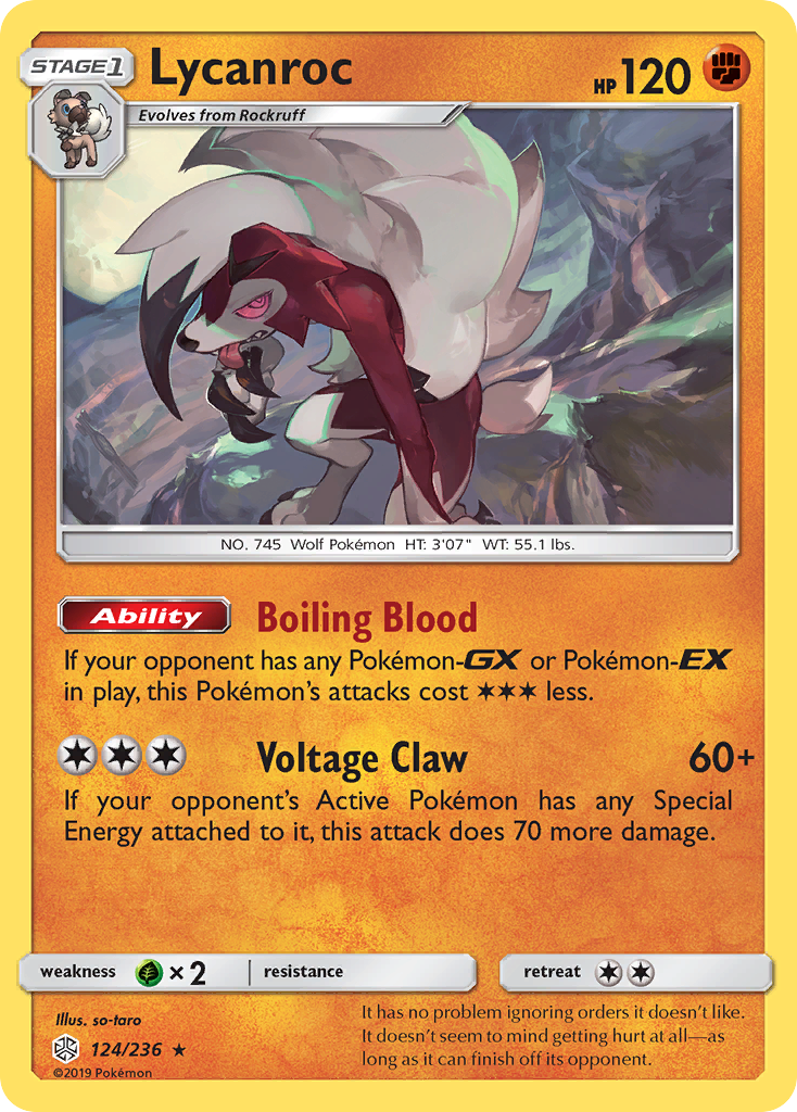 Lycanroc (124/236) [Sun & Moon: Cosmic Eclipse] | Shuffle n Cut Hobbies & Games