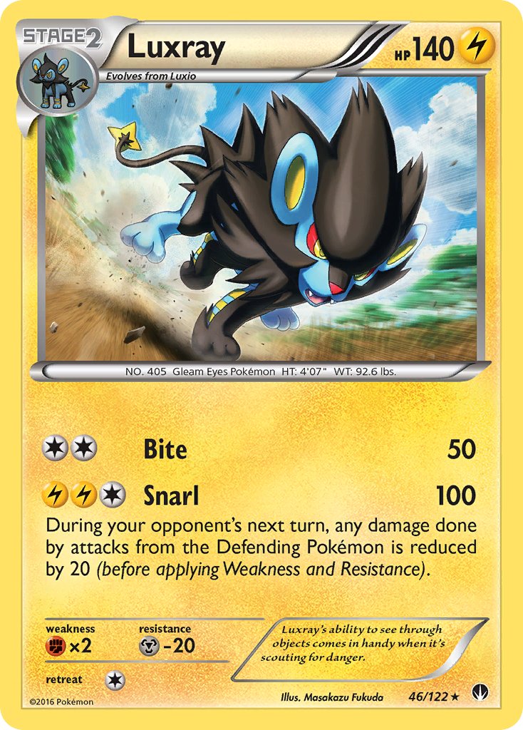 Luxray (46/122) (Cracked Ice Holo) [XY: BREAKpoint] | Shuffle n Cut Hobbies & Games