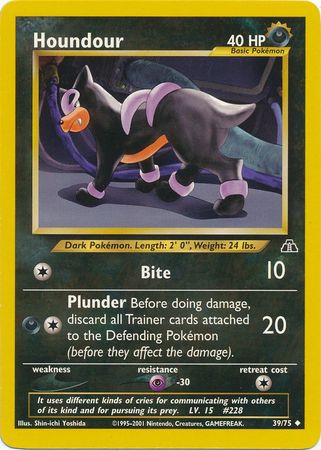 Houndour (39/75) [Neo Discovery Unlimited] | Shuffle n Cut Hobbies & Games