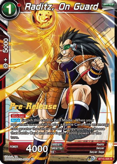 Raditz, On Guard (BT15-005) [Saiyan Showdown Prerelease Promos] | Shuffle n Cut Hobbies & Games