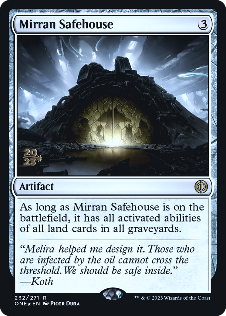 Mirran Safehouse [Phyrexia: All Will Be One Prerelease Promos] | Shuffle n Cut Hobbies & Games