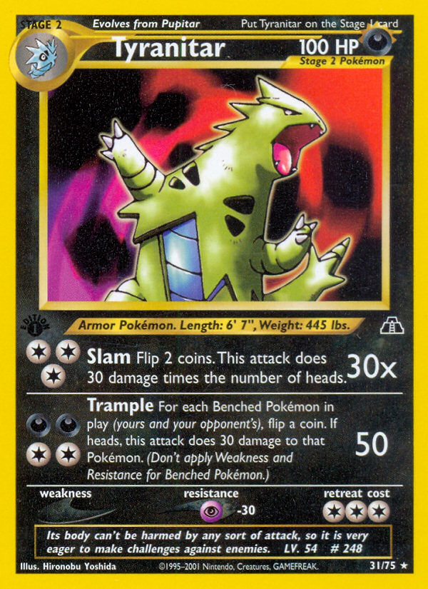 Tyranitar (31/75) [Neo Discovery 1st Edition] | Shuffle n Cut Hobbies & Games