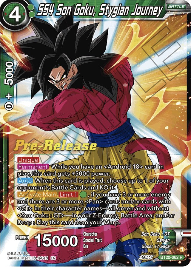 SS4 Son Goku, Stygian Journey (BT20-062) [Power Absorbed Prerelease Promos] | Shuffle n Cut Hobbies & Games