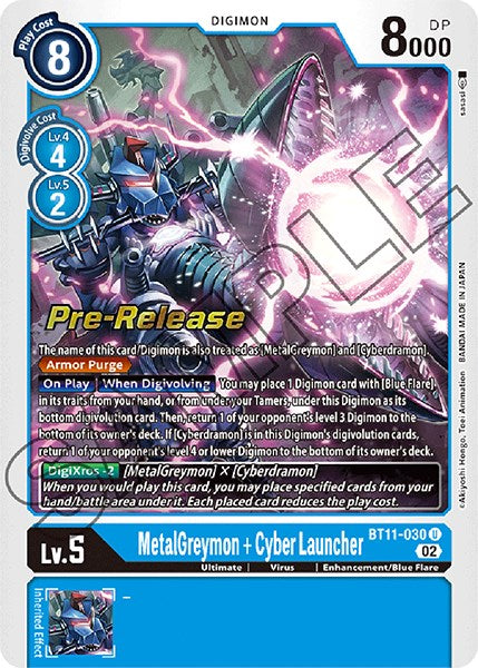 MetalGreymon + Cyber Launcher [BT11-030] [Dimensional Phase Pre-Release Promos] | Shuffle n Cut Hobbies & Games