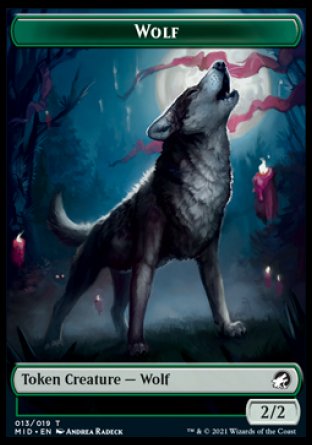 Wolf // Beast (008) Double-Sided Token [Innistrad: Midnight Hunt Tokens] | Shuffle n Cut Hobbies & Games