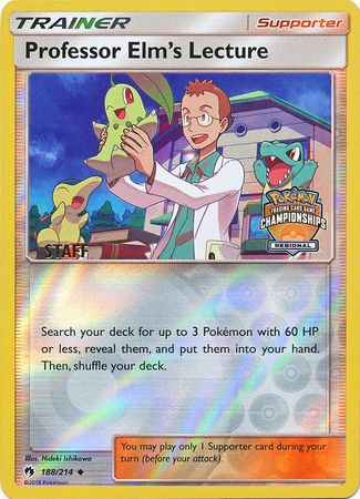 Professor Elm's Lecture (188/214) (Regional Championship Promo Staff) [Sun & Moon: Lost Thunder] | Shuffle n Cut Hobbies & Games