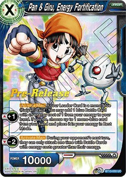 Pan & Giru, Energy Fortification (BT13-033) [Supreme Rivalry Prerelease Promos] | Shuffle n Cut Hobbies & Games