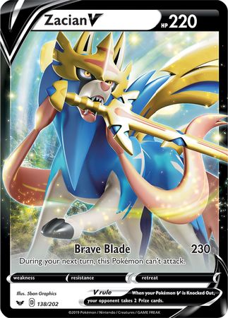 Zacian V (138/202) (Jumbo Card) [Sword & Shield: Base Set] | Shuffle n Cut Hobbies & Games