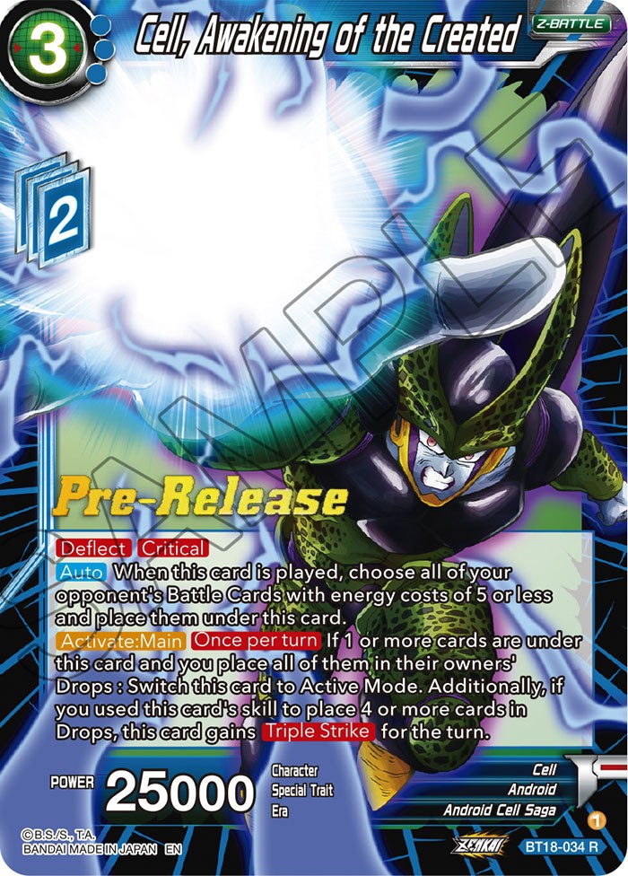 Cell, Awakening of the Created (BT18-034) [Dawn of the Z-Legends Prerelease Promos] | Shuffle n Cut Hobbies & Games