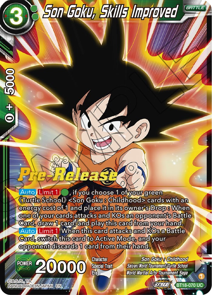 Son Goku, Skills Improved (BT18-070) [Dawn of the Z-Legends Prerelease Promos] | Shuffle n Cut Hobbies & Games