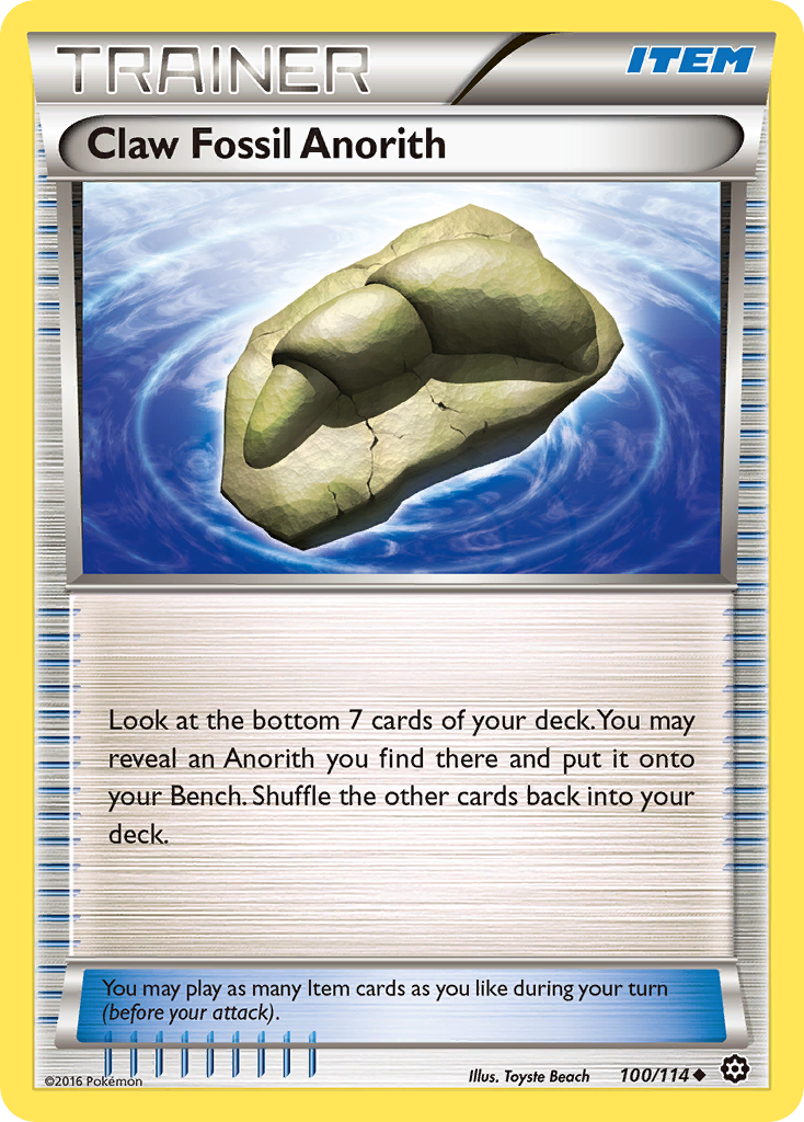 Claw Fossil Anorith (100/114) [XY: Steam Siege] | Shuffle n Cut Hobbies & Games