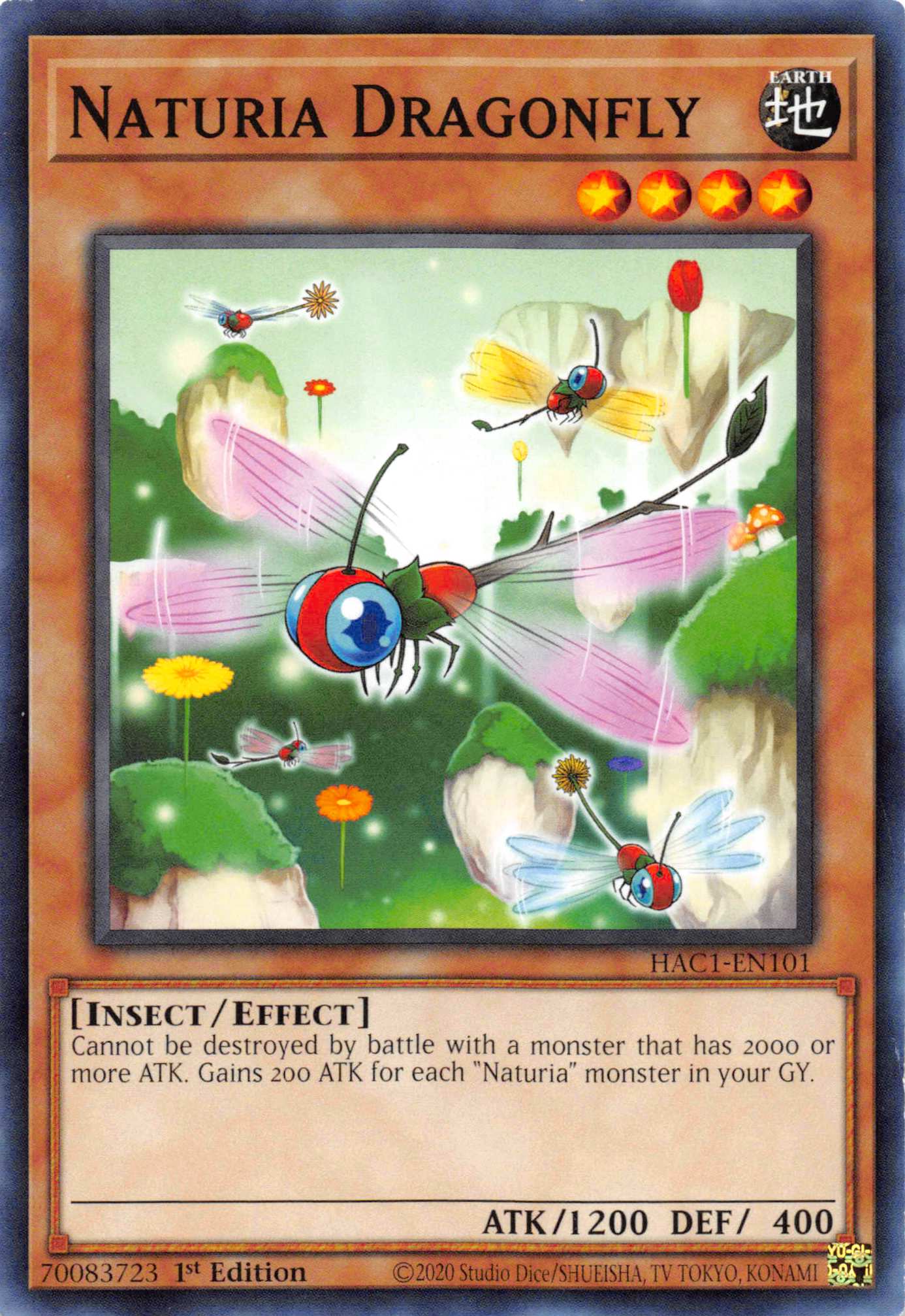 Naturia Dragonfly (Duel Terminal) [HAC1-EN101] Parallel Rare | Shuffle n Cut Hobbies & Games